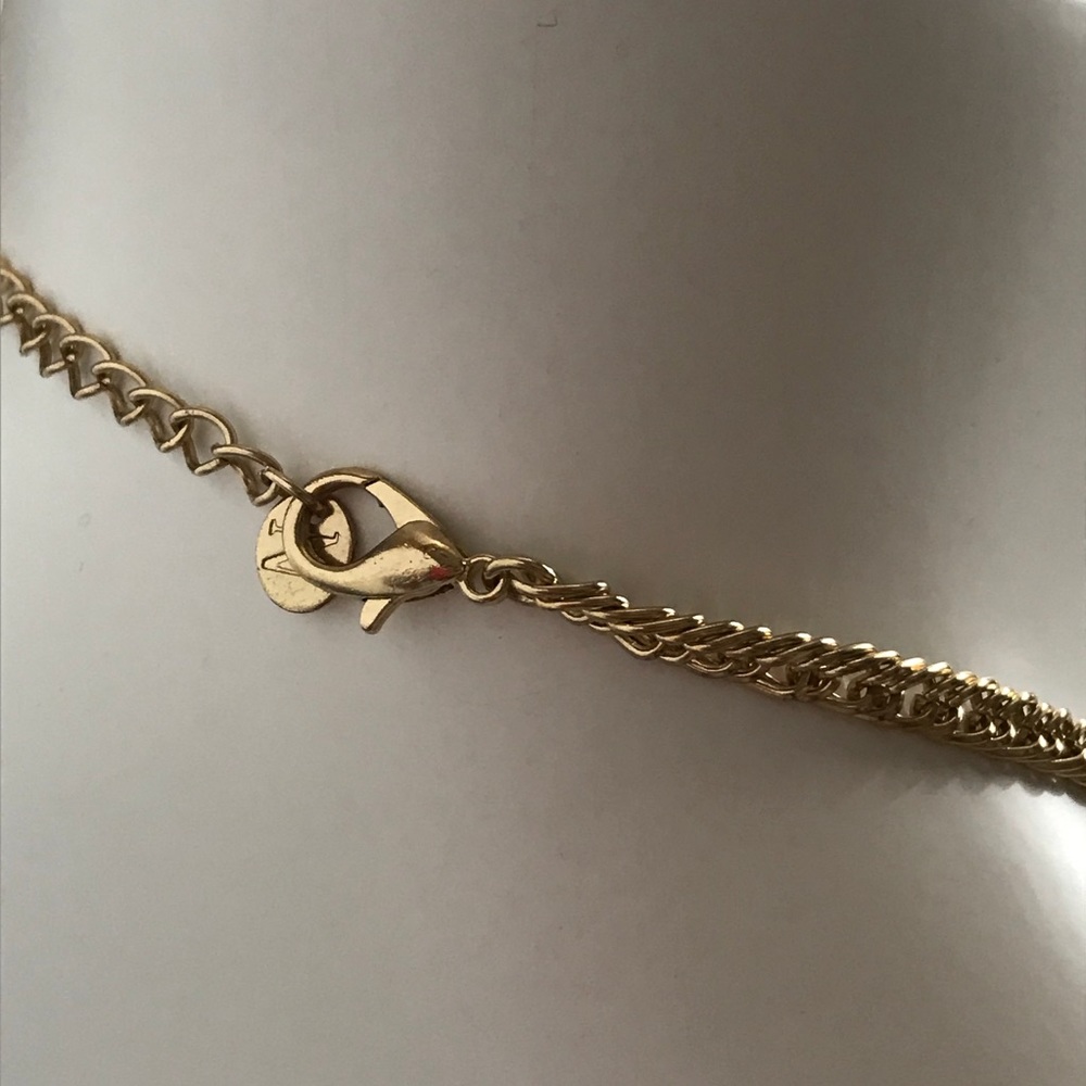 Necklace gold pastel flowers statement jewelry - Picture 4 of 7